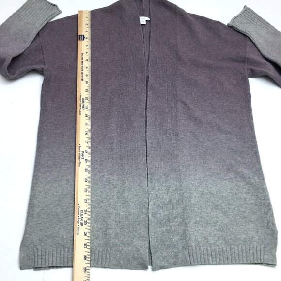 J. Jill Pure Women's Purple Gray Ombre Cardigan Sweater Open Front Small - Picture 5 of 9